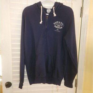 ROCK N ROLL HALL OF FAME 1/2 zip pullover hoodie Adult small preowned